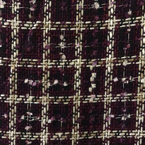 Karl Lagerfeld Paris Suits Tweed Pencil Skirt Sz 12 Fully Lined Back Slit Purple - Picture 2 of 7